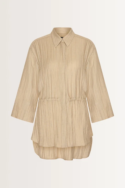 Casual blouse met strikceintuur