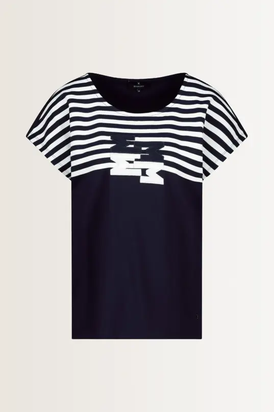 Gestreept T-shirt logodetail Monari