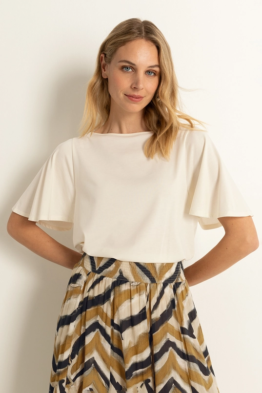 Jersey top met vlindermouwen