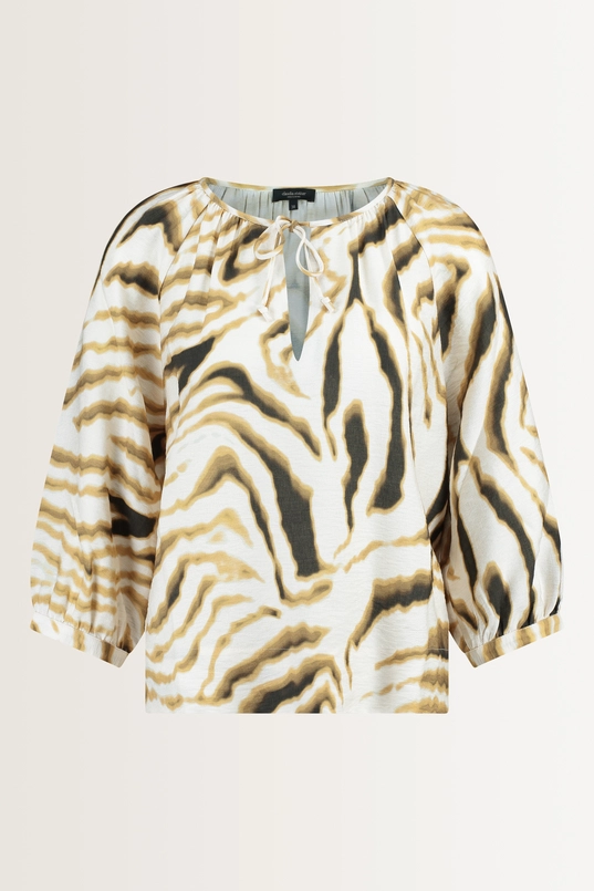 Print blouse met strikdetail