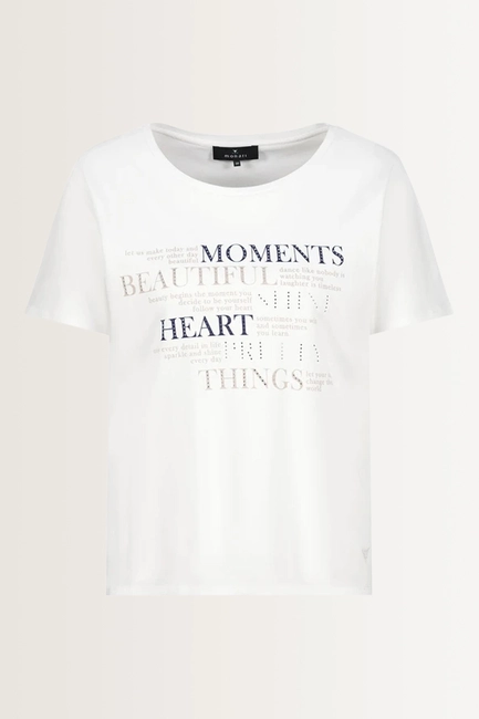 T-shirt met strass en belettering Monari